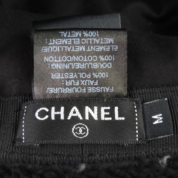Chanel CC Logo All Over Pattern Pile Bucket Hat Black main image 4